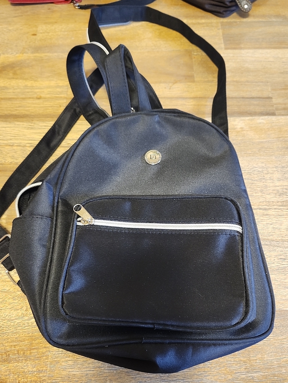 Stone Mountain Accessories Black Mini Backpack with Silver Hardware
